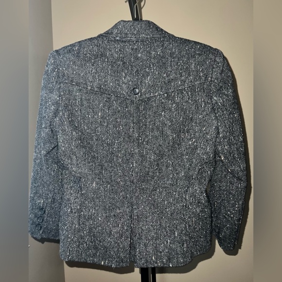 Express Charcoal Gray Tweed Cropped Blazer - Picture 2 of 4